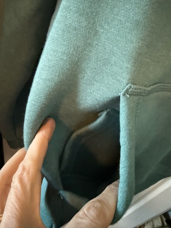 Carhartt Woman’s Relaxed Fit Quarter Zip Green Pullover Sweatshirt Medium - Picture 8 of 8